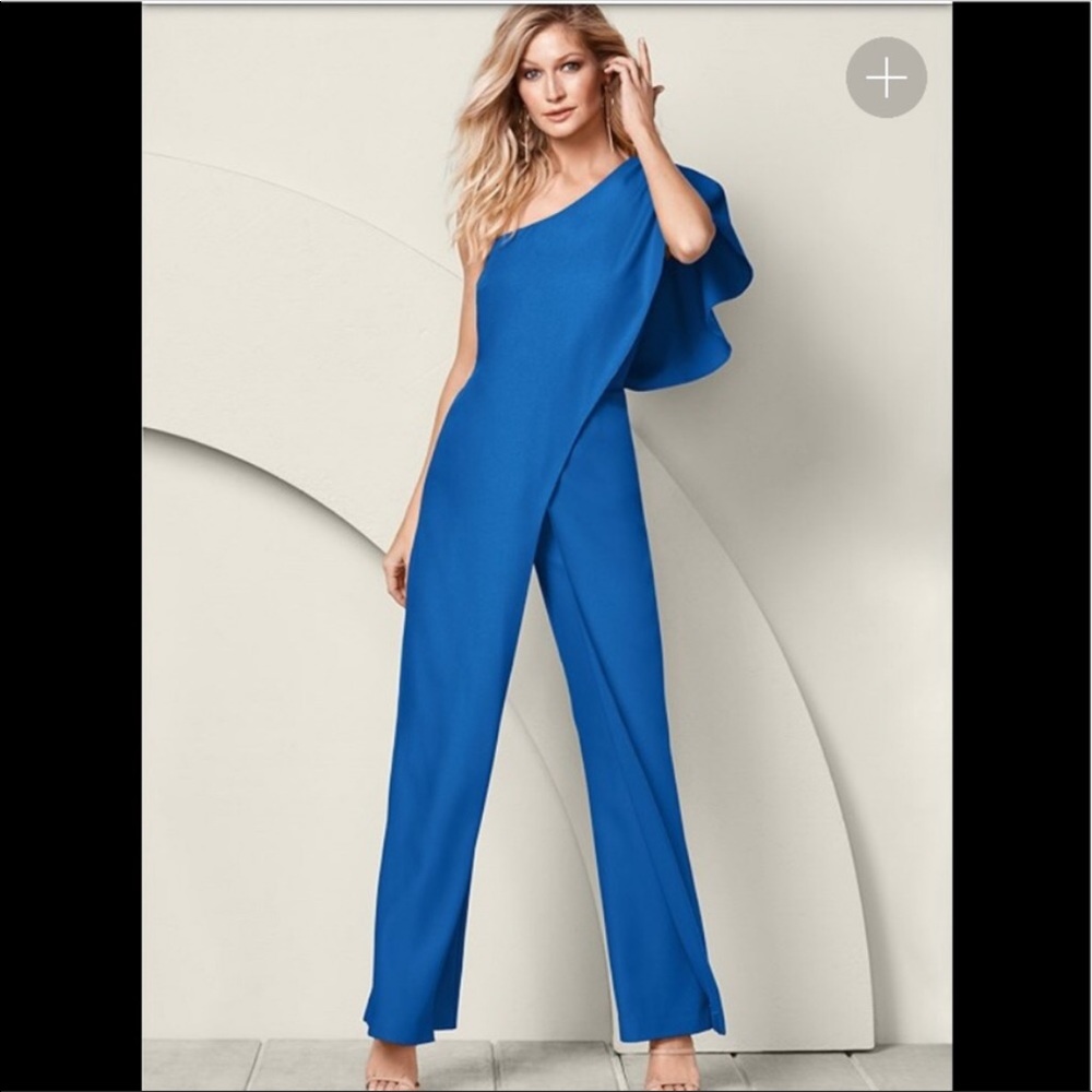 New Venus Blue One Shoulder Jumpsuit size 4